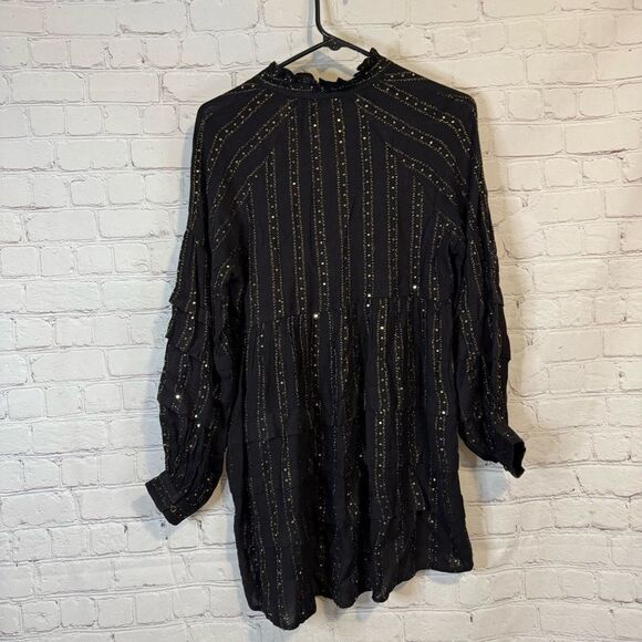 Anthropologie Quinn Sequin Embellished Tiered Tunic Top - Picture 5 of 7